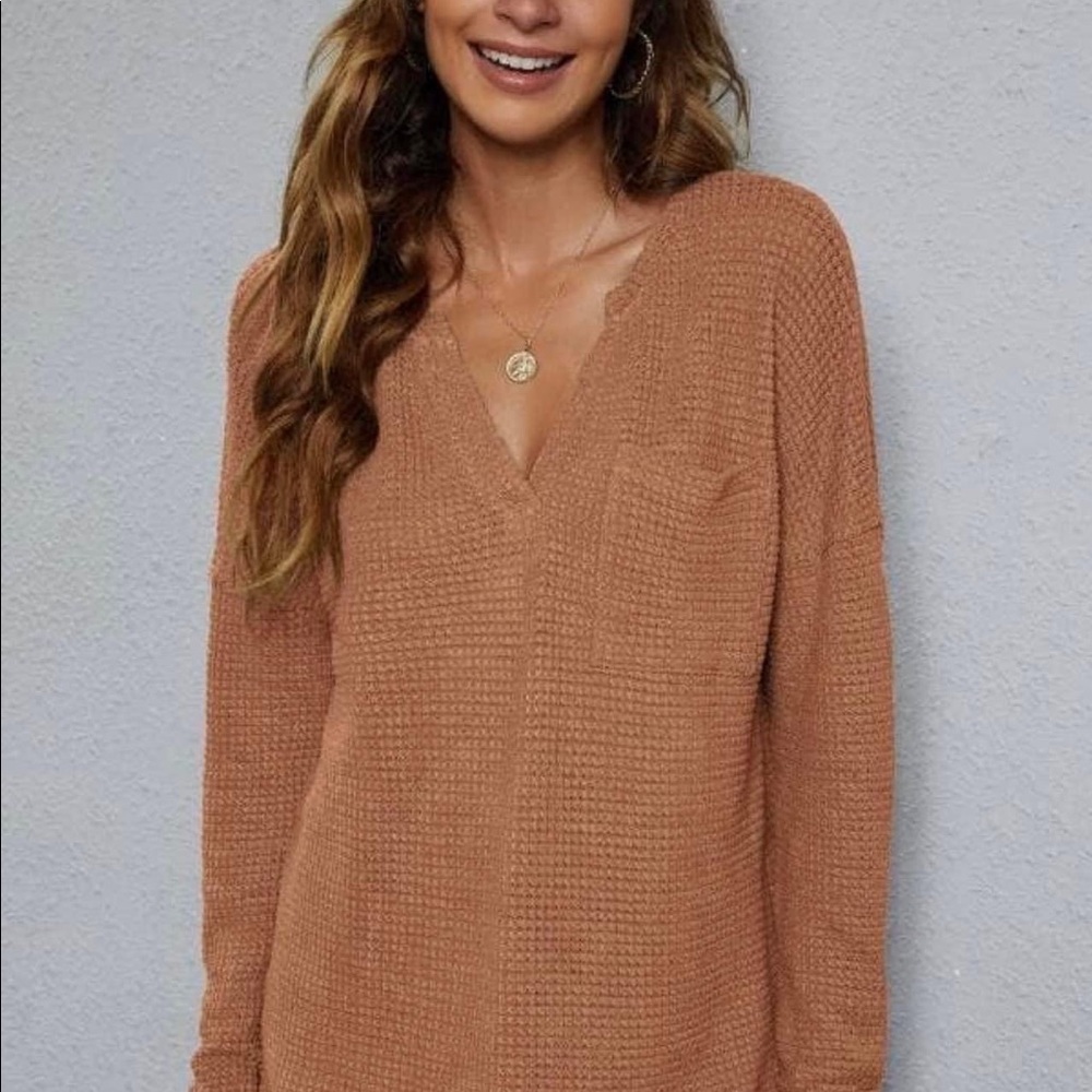 Brown/Burnt Orange Long Sleeve Sweater